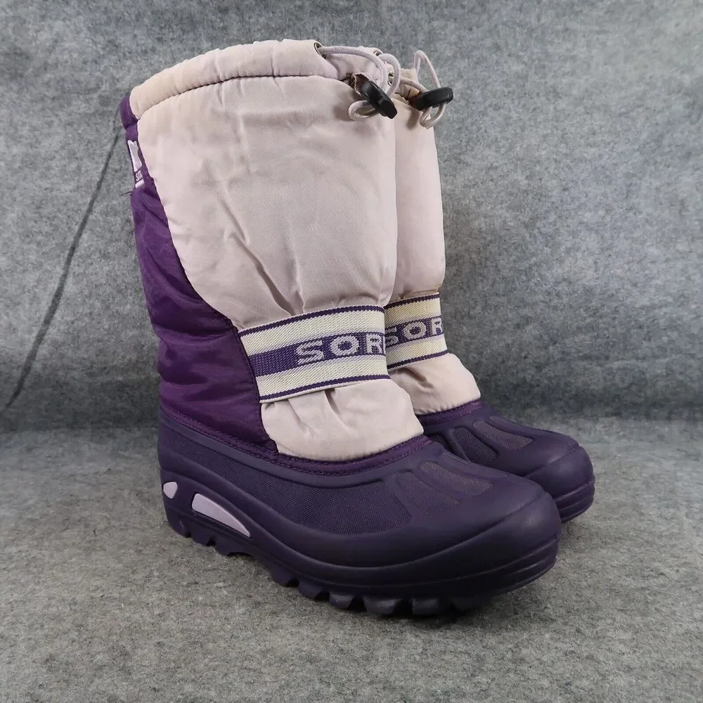 Sorel Shoes Kids 6 Boot Winter Snow Cub Purple Pull On Lined Warm Active Outdoor